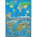 Мир детский. Двусторонняя карта, настольная, 59 х 42 см