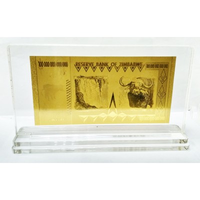 100 триллионов долларов Зимбабве, 24к, цвет, оргстекло 100 триллионов долларов Зимбабве, 24к, цвет, оргстекло