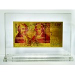 50 фунтов GB, сувенир, 24К, цвет, оргстекло