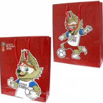 Пакет бумажный 34х28х9, глянцевый красный