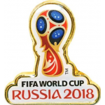 Значок 4см "Russia 2018" белый фон