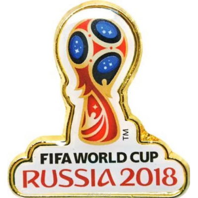 Значок 4см "Russia 2018" белый фон Значок 4см "Russia 2018" белый фон