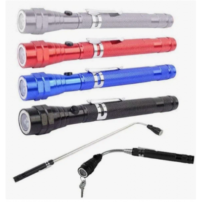 Фонарик телескопический с магнитными кольцами. Красный Фонарик телескопический с магнитными кольцами. Красный