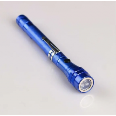 Фонарик телескопический с магнитными кольцами. Синий Фонарик телескопический с магнитными кольцами. Синий