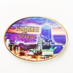 Магнит акриловый "Железнодорожный вокзал на закате" 