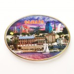 Магнит акриловый "Достопримечательности Самары на закате" 