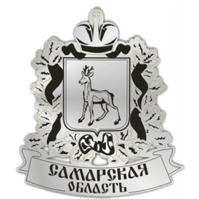 Магнит зеркальный "Герб Самарская область" серебро Магнит зеркальный "Герб Самарская область" серебро