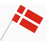 Флаг 15 х 22 см Дания, на палочке
