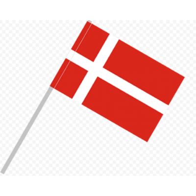 Флаг 15 х 22 см Дания, на палочке Флаг 15 х 22 см Дания, на палочке