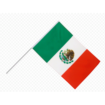 Флаг 15 х 22 см Мексика, на палочке Флаг 15 х 22 см Мексика, на палочке