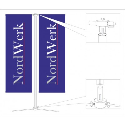 Флагшток Моби Тандем, высота 2 м, основание Моби Трио Флагшток Моби Тандем, высота 2 м, основание Моби Трио