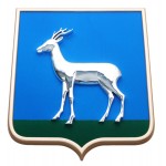 Герб города Самара 42*50 см, флок, рамка, металлизация