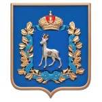 Герб Самарской области 42*50 см, флок, рамка, металлизация