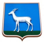 Герб города Самара 42*50 см, флок, рамка, краска