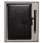 Ежедневник недатированный А5, 112 листов, в линейку, с ручкой, подарочная коробка, черный