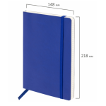 Блокнот "Metropolis Ultra", под кожу, резинка, клетка, синий, 