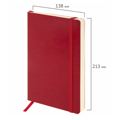 Ежедневник недатированный А5 138х213 мм "Office", под кожу, 160 л., красный Ежедневник недатированный А5 138х213 мм "Office", под кожу, 160 л., красный
