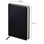 Ежедневник недатированный А5 (138×213 мм) BRAUBERG «Imperial», под кожу, 160 л., черный, 