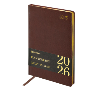 Ежедневник датированный 2026, БОЛЬШОЙ ФОРМАТ, 210х297 мм, А4, "Iguana", под кожу, коричневый Ежедневник датированный 2026, БОЛЬШОЙ ФОРМАТ, 210х297 мм, А4, "Iguana", под кожу, коричневый