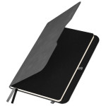 Ежедневник датированный 2026, А5, 151х213 мм, BRAUBERG "Note", под кожу, держатель для ручки, серый