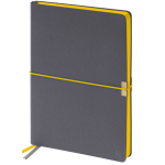Ежедневник недатированный, А5, 136л., кожзам, Berlingo "Casual", с резинкой, серый, желтый срез