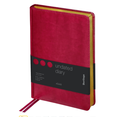 Ежедневник недатированный, А5, 160л., кожзам, "xGold", зол. срез, фуксия Ежедневник недатированный, А5, 160л., кожзам, "xGold", зол. срез, фуксия