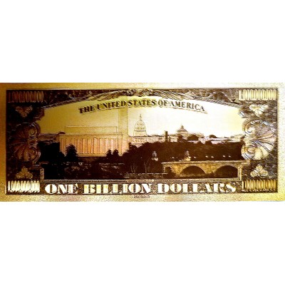 1 000 000 000 долларов США, сувенир, 24К, цвет 1 000 000 000 долларов США, сувенир, 24К, цвет