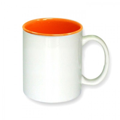 Кружка, под сублимацию, белая, внутри оранжевая Кружка, под сублимацию, белая, внутри оранжевая