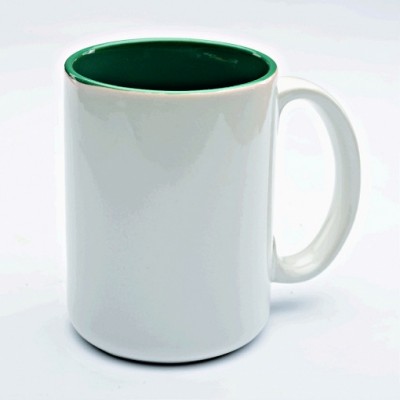 Кружка, под сублимацию, белая, внутри темно-зеленая Кружка, под сублимацию, белая, внутри темно-зеленая