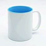 Кружка, под сублимацию, белая, внутри светло-синяя