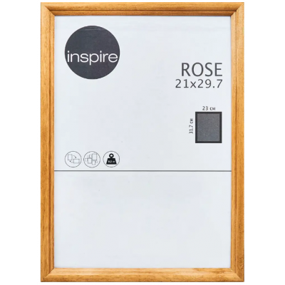 Рамка 21*29,7 см, дерево с акрилом, багет 17 мм, светло коричневый Рамка 21*29,7 см, дерево с акрилом, багет 17 мм, светло коричневый