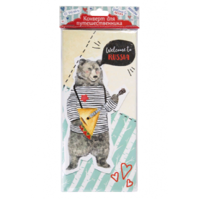 Конверт путешественника "Медведь" для документов Конверт путешественника "Медведь" для документов