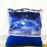 Подушка "I was i Russia" синяя