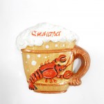 Магнит керамический "Кружка пива и рак" 