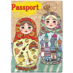 Обложка для паспорта "Матрешки"