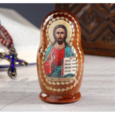 Матрёшка «Православная», 3 кукольная, Спас, Казанская, Николай Чудотворец Матрёшка «Православная», 3 кукольная, Спас, Казанская, Николай Чудотворец
