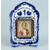 Киот с иконой,гжель "№3" Киот с иконой,гжель "№3"