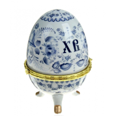 Яйцо-шкатулка "Гжель", 15см Яйцо-шкатулка "Гжель", 15см
