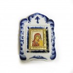 Киот с одной иконой, гжель "№2"