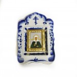 Киот с одной иконой, гжель "№3"